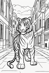 Tiger in Street
